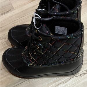 Sperry Kids Black Quilted Rain Boots